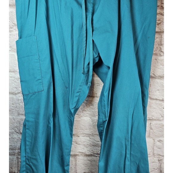 Dickies Scrub Pants Women 2XL EDS Turquoise Teal Cargo Pockets Drawstring 86206 - Picture 5 of 13